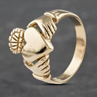 Pre-Owned 9ct Yellow Gold Heavy Claddagh Ring 41341939