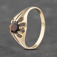 Pre-Owned 9ct Yellow Gold Garnet Claw Set Signet Ring 41341948