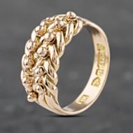 Pre-Owned Antique 9ct Rose Gold Two Row Keeper Ring 41341960