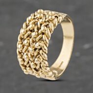 Pre-Owned 9ct Yellow Gold Four Row Keeper Ring 41341971