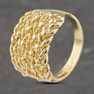 Pre-Owned 9ct Yellow Gold Five Row Keeper Ring 41341973