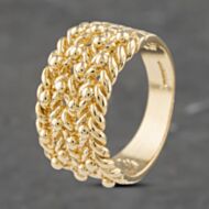 Pre-Owned 9ct Yellow Gold Four Row Keeper Ring 41341977