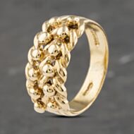 Pre-Owned 9ct Yellow Gold Two Row Keeper Ring 41341978
