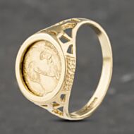 Pre-Owned 9ct Yellow Gold Peso Coin Ring 41341986