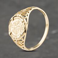 Pre-Owned 9ct Yellow Gold Peso Coin Ring 41341987