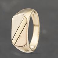 Pre-Owned 14ct Three Colour Gold Signet Ring 41341999