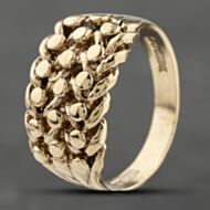 Pre-Owned 9ct Yellow Gold Three Row Keeper Ring 41342006