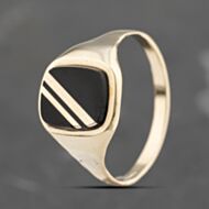 Pre-Owned 9ct White Gold Onyx Signet Ring 41342012