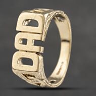 Pre-Owned 9ct Yellow Gold Dad Signet Ring 41342034
