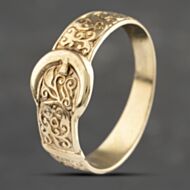 Pre-Owned 9ct Yellow Gold Engraved Buckle Ring 41342039