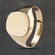 Pre-Owned 9ct Yellow Gold Plain Square Signet Ring 41342047