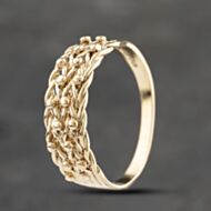 Pre-Owned 9ct Yellow Gold Three Row Keeper Ring 41342053