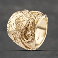 Pre-Owned 9ct Yellow Gold Heavy Saddle Ring 41342055