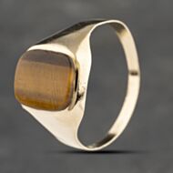 Pre-Owned 9ct Yellow Gold Tigers Eye Signet Ring 41342057