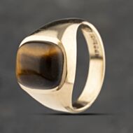Pre-Owned 9ct Yellow Gold Tigers Eye Signet Ring 41342058