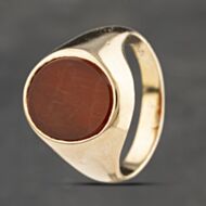Pre-Owned Vintage Yellow Gold Cornilian Oval Signet Ring 41342070