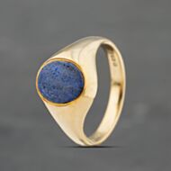 Pre-Owned 9ct Yellow Gold Lapis Lazuli Oval Signet Ring 41342074