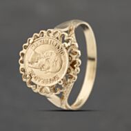 Pre-Owned 9ct Yellow Gold Peso Signet Ring 41342082