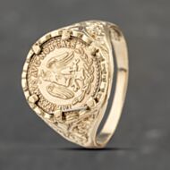Pre-Owned 9ct Yellow Gold Peso Signet Ring 41342086