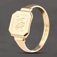 Pre-Owned Vintage 18ct Yellow Gold Square Signet Ring 41342124