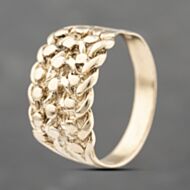 Pre-Owned Vintage 9ct Yellow Gold Three Row Keeper Ring 41342154