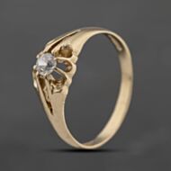 Pre-Owned 9ct Yellow Gold Cubic Zirconia Single Stone Signet Ring 41342165
