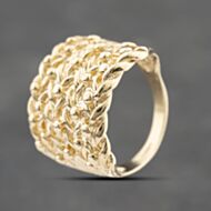 Pre-Owned 9ct Yellow Gold Five Row Keeper Ring 41342174