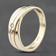 Pre-Owned 9ct Yellow Gold 0.05ct Diamond Band Ring 41342202