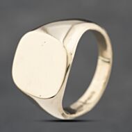 Pre-Owned 9ct Yellow Gold Plain Cushion Shaped Signet Ring 41342211