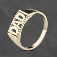 Pre-Owned 9ct Yellow Gold Dad Signet Ring 41342231