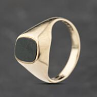 Pre-Owned 9ct Yellow Gold Bloodstone Oblong Signet Ring 41342234