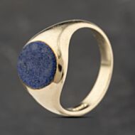 Pre-Owned 9ct Yellow Gold Lapis Lazuli Oval Signet Ring 41342236