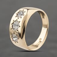 Pre-Owned 9ct Yellow Gold Cubic Zirconia Three Stone Ring 41342266