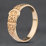 Pre-Owned 9ct Yellow Gold Buckle Ring 41342281