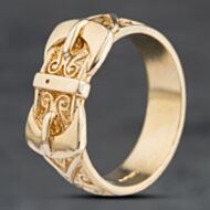 Pre-Owned 9ct Yellow Gold Engraved Buckle Ring 41342284