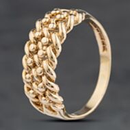 Pre-Owned 9ct Yellow Gold Two Row Keeper Ring 41342300