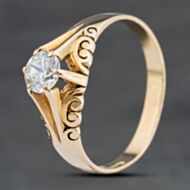 Pre-Owned 9ct Yellow Gold Cubic Zirconia Signet Ring 41342307