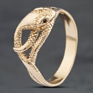 Pre-Owned 9ct Yellow Gold Snake Signet Ring 41342308