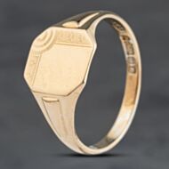 Pre-Owned 9ct Yellow Gold Cushion Signet Ring 41342311