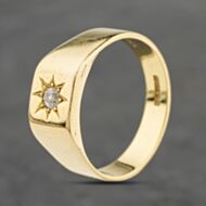 Pre-Owned 18ct Yellow Gold 0.15ct Diamond Set Signet Ring 41342332