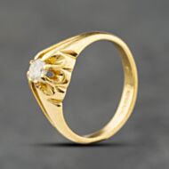 Pre-Owned 18ct Yellow Gold 0.35ct Diamond Single Stone Signet Ring 41342378