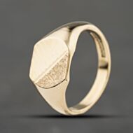 Pre-Owned 9ct Yellow Gold Patterned Signet Ring 41342380