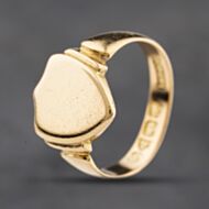 Pre-Owned Vintage 18ct Yellow Gold Plain Sheild Signet Ring 41342384