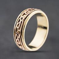 Pre-Owned 9ct Two Colour Gold Celtic Band Ring 41342387