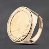 Pre-Owned Yellow Gold 1901 Queen Victoria Full Sovereign Mount Ring 41342397