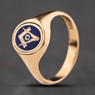Pre-Owned 9ct Yellow Gold Masonic Signet Ring 41342401