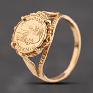Pre-Owned 9ct Yellow Gold Maximiliano Peso Coin Ring 41342417