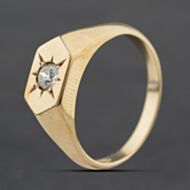Pre-Owned 9ct Yellow Gold 0.34ct Diamond Single Stone Signet Ring 41342440