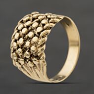 Pre-Owned Vintage 9ct Yellow Gold 4 Row Keeper Ring 41342451
