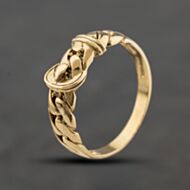 Pre-Owned 9ct Yellow Gold Chainlink Buckle Ring 41342474